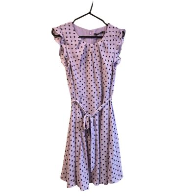 Portmans Womens  Size 10 Midi Dress Black  / Polka Dot / Purple 