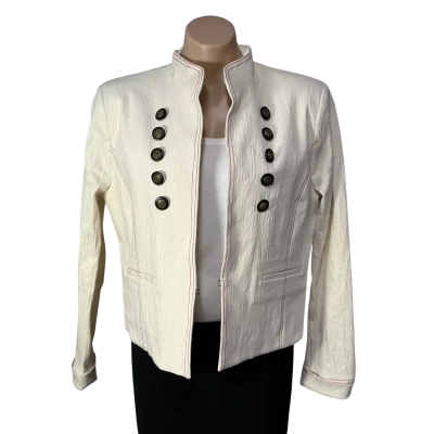  The Boy & I The Label Womens Size M / L Cream Military Style Cropped Jacket 