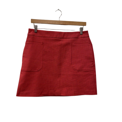 Marcs Womens  Size 12 Mini Skirt Coral / Gingham 