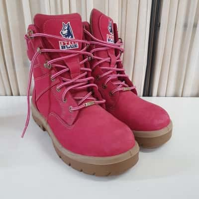 Steel Blue Women's Size 9 Pink Lace-up Safety Boots