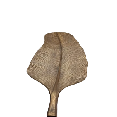 A BANANA LEAF DECORATIVE  PLATTER GOLD COLOR