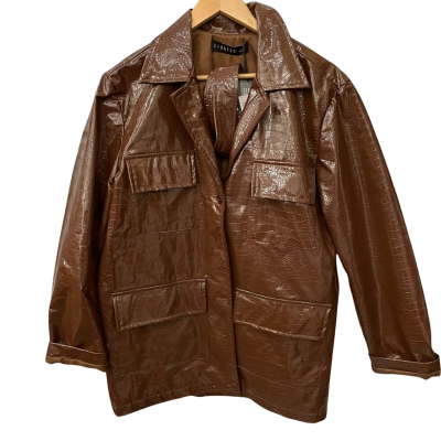 Lioness Womens  Size S Vinyl look Winter Dress/Coat Brown 