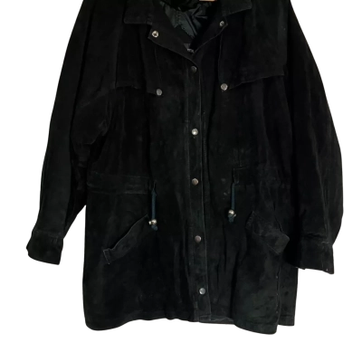 H.D.leather Mens  Size M Hood Jacket Black  