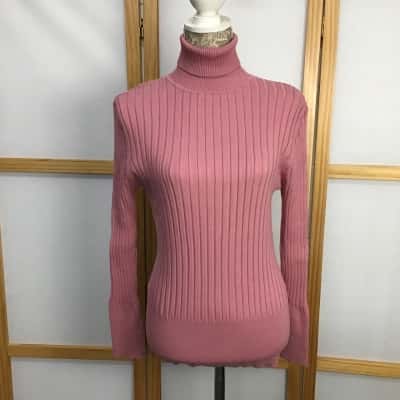 Capture Womens  Size L, 70%Cotton Rib Knit Turtleneck Pullover Jumper 