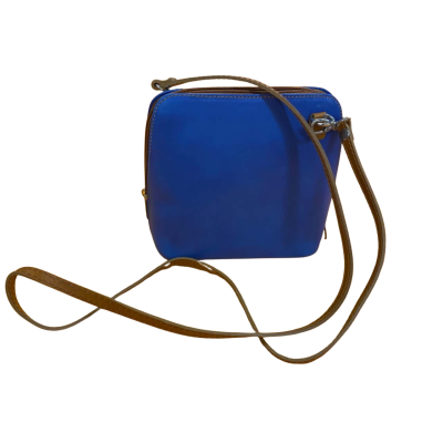Vera Pelle made in Italy.Womens Cross Body Bag / Handbag Blue / Brown 
