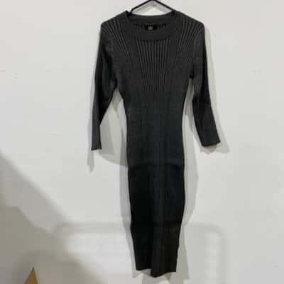City Chic CCX Dress Sweater 3/4 Womens  Size XS Grey RRP$129.95