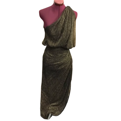 Sheike Womens  Size 6 Black & Gold One Shoulder Formal Dress 