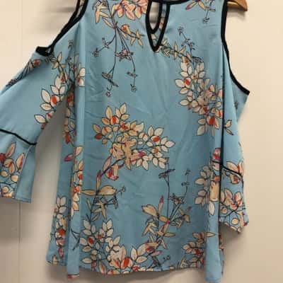 Table Eight Womens 3/4 Sleeve Top Blue 