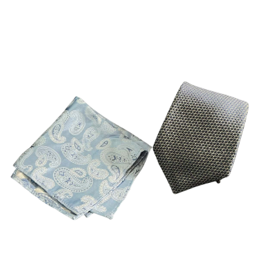 Mens accessory bundle - silk tie and pocket square