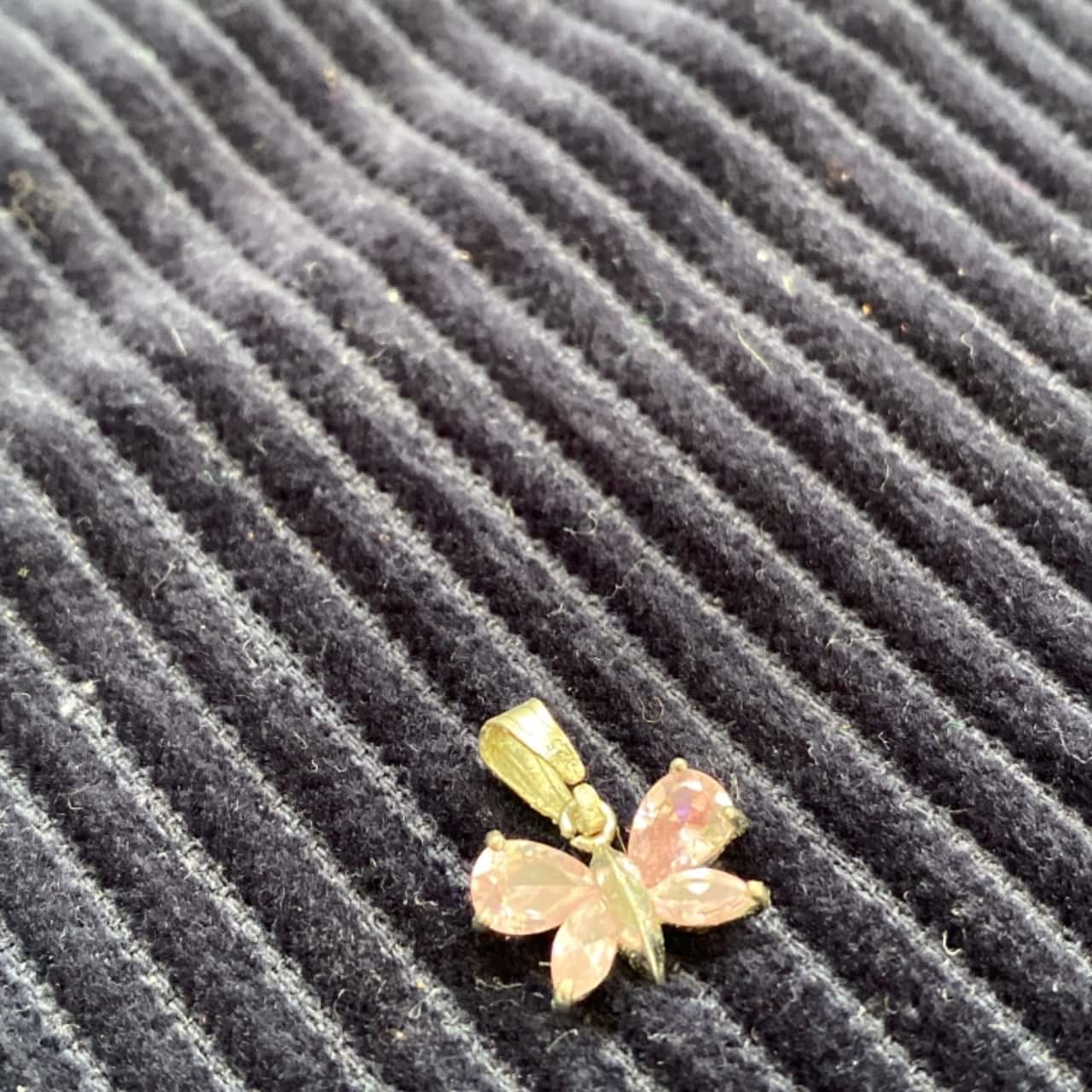 Petite Butterfly Sterling Silver Pendant plated in Rhodium