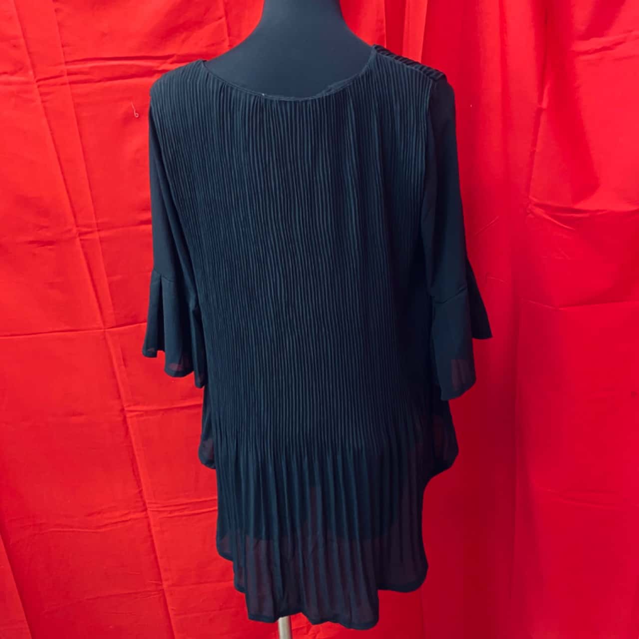 Vine Apparel Beverly Top Womens Size 12 3/4 Sleeve Black (s)