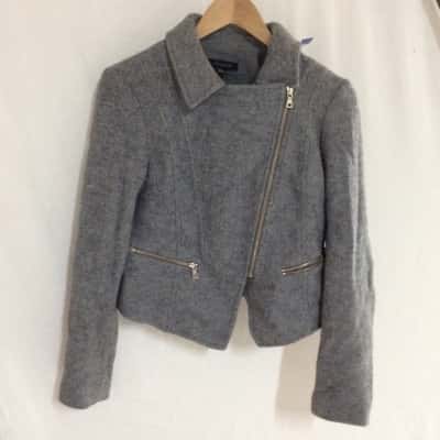 Ann Taylor Womens  Size XS Biker Jacket Grey 