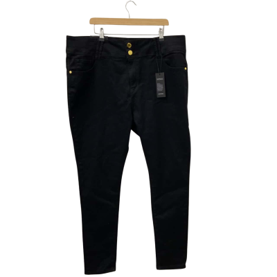 City Chic Womens  Size 22R High Rise Skinny Jeans Black  