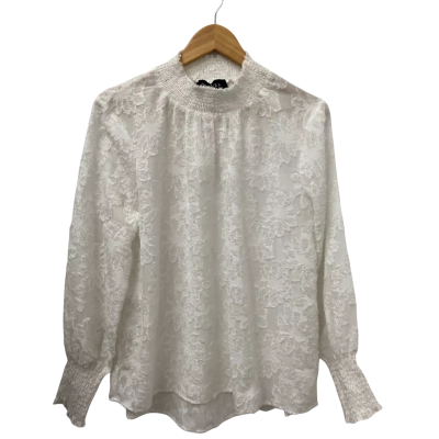 Decjuba Womens  Size 10 Long Sleeve Top White 