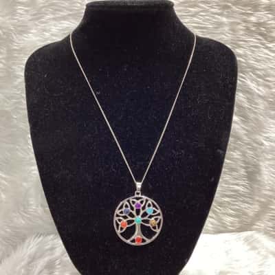  Women's 7 Chakra gemstone Pendant Necklace 