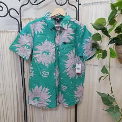 Volcom Men's Size S Outer Banks Short Sleeve Shirt Green - New With Tank