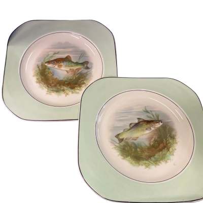2 x Plates - Fish Pattern