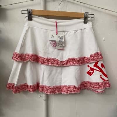  Kids  Size 40 Skirt White with red trim