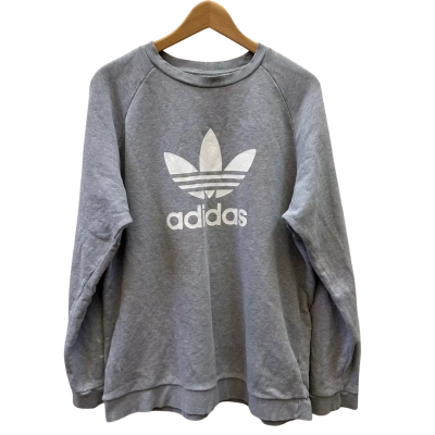 Adidas Mens Size L Grey Crew Neck Jumper 