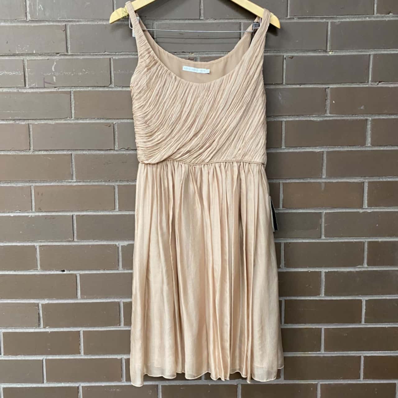 Stella McCartney / Target Womens Size 12 Gathered Mini Dress Nude 100% SILK  BNWT(s)