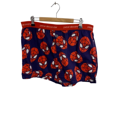 Peter Alexander Mens Size L Black  / Red PJ Shorts