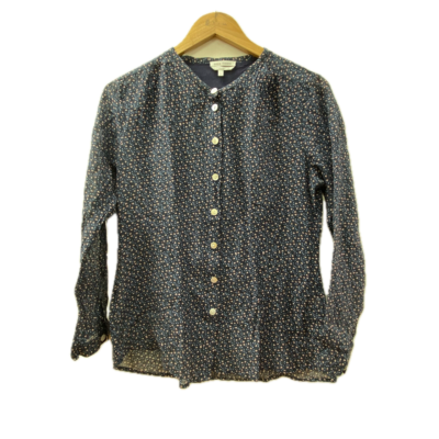 Anna Thomas Womens Blouse Size 10 Navy Blue /floral 