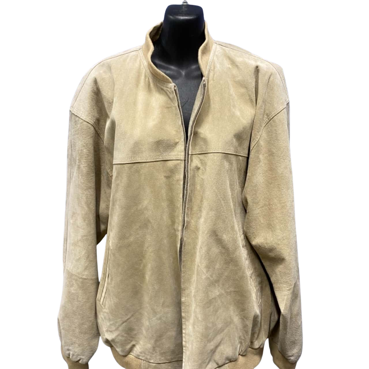 Mens Jacket Size M Leather Jacket Cream (s)