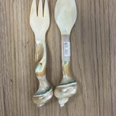 Shell fork & spoon set