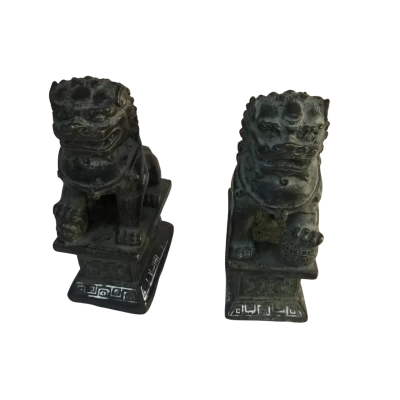 Foo Dogs Solid Bronze as pictured Approx 12 x 4cm