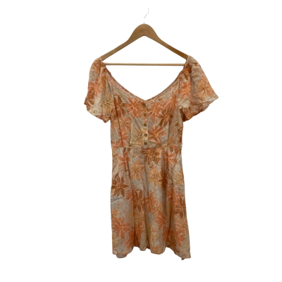 Roxy Womens  Size S Mini Dress Brown / Floral / Orange 