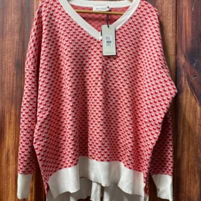 Betty Basics  Size 14 Red / White hearts jumper new 