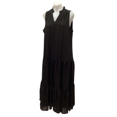 Katies Womens  Size 12 MAXI Dress Black  Metallic Dot RRP $115