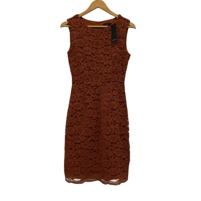 Forcast Women's Size 8 Sleeveless Lace Dress Brown BNWT