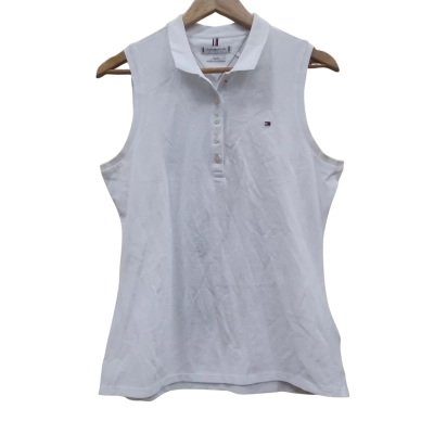 Tommy Hilfiger Womens Size L Short Sleeve Top White (4)