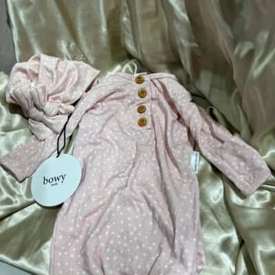 Bowymade  Kids  Size 0-3m Gown/Hat x2 Pink  