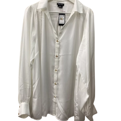 City Chic Womens  Size M Long Sleeve Shirt White 
