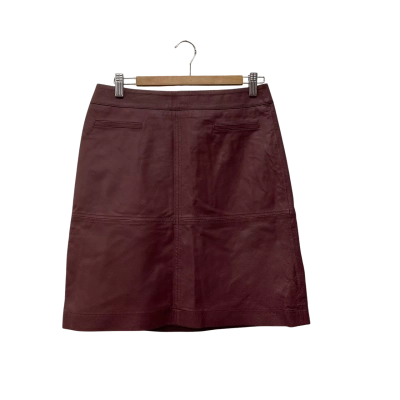 Jacqui-E Womens  Size 10 Leather Skirt Maroon 