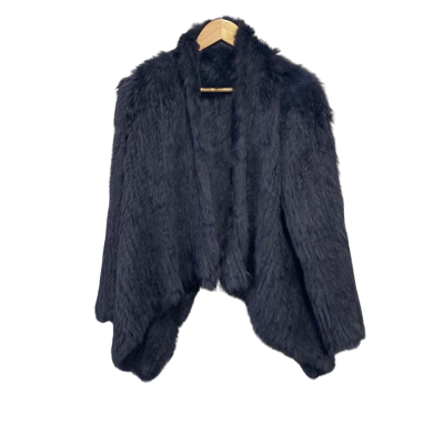  Womens One Size Fur Coat Blue / Grey 