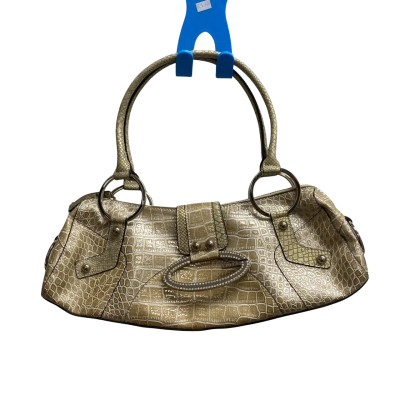 Guess Beige Crocodile Embossed Shoulder Bag