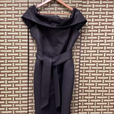 Perri Cutten Women's  Size 16 Mini Off The Shoulder Dress Black  
