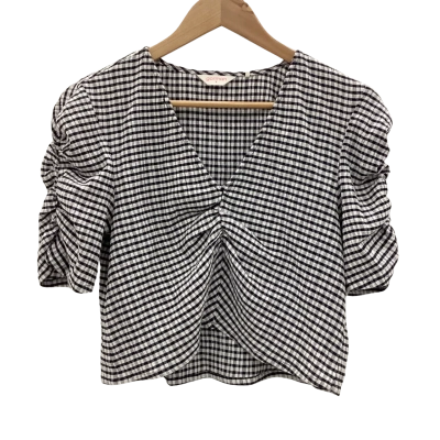 Gorman Womens  Size 8 Short Sleeve Shirt Gingham 