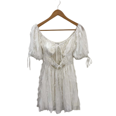  Saboluxe Womens  Size S Short Sleeve Dress  White 