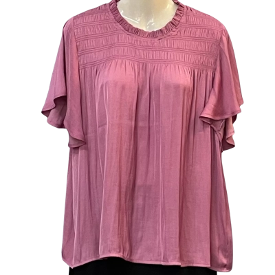 Decjuba Womens  Size 12 Short Sleeve Top Pink  