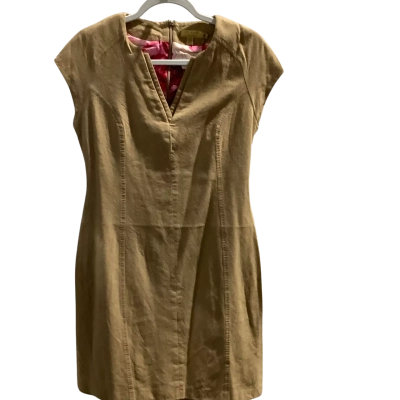 Ted Baker Womens  Size 12 / 3 Wool Tailored Dress Beige PLEASE READ DESCRIPTION
