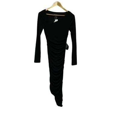 Forever New Womens  Size 8 Cocktail Dress / Floral Dress / Long Sleeve Dress / Maxi Dress Black  