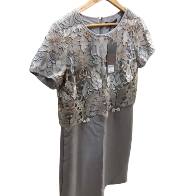Liz Jordan Womens  Size 12 Midi Dress Grey 