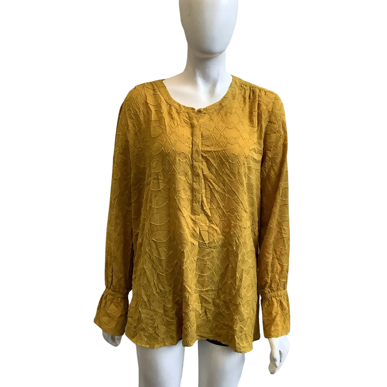 Ann Taylor Women's Size XL Long Sleeve Top Mustard Yellow (s)