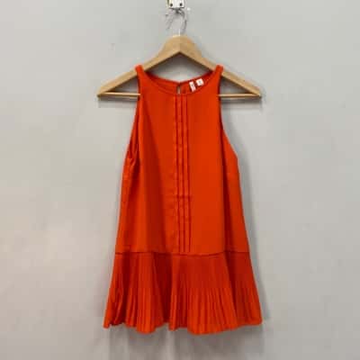 Cato Womens  Size XS Shoestring Strap Top Orange 