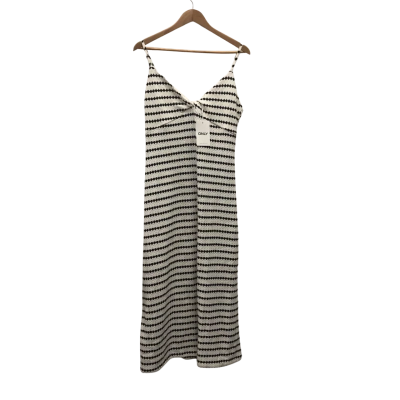 ONLY Womens  Size L Midi Dress Black  / White BNWT$75