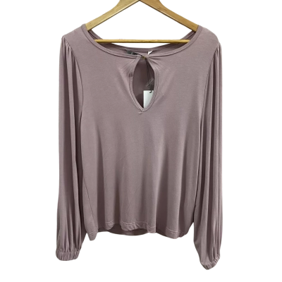 Katies Womens  Size M Keyhole Long Sleeve Top Purple 